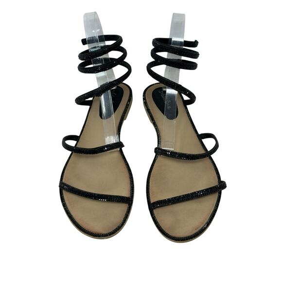 Atalina black rhinestones flat gladiator sandals size 11 - Picture 11 of 15